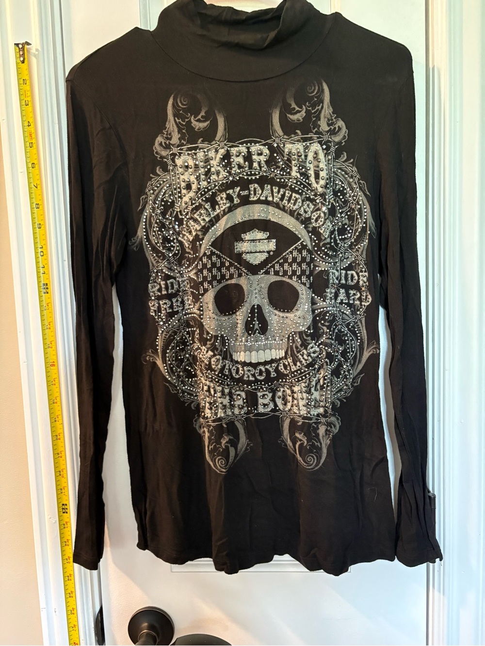 Harley-Davidson Black Long-Sleeve Skull Graphic Tee